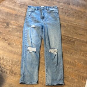 Stylish Light Blue Distressed Women's Jeans